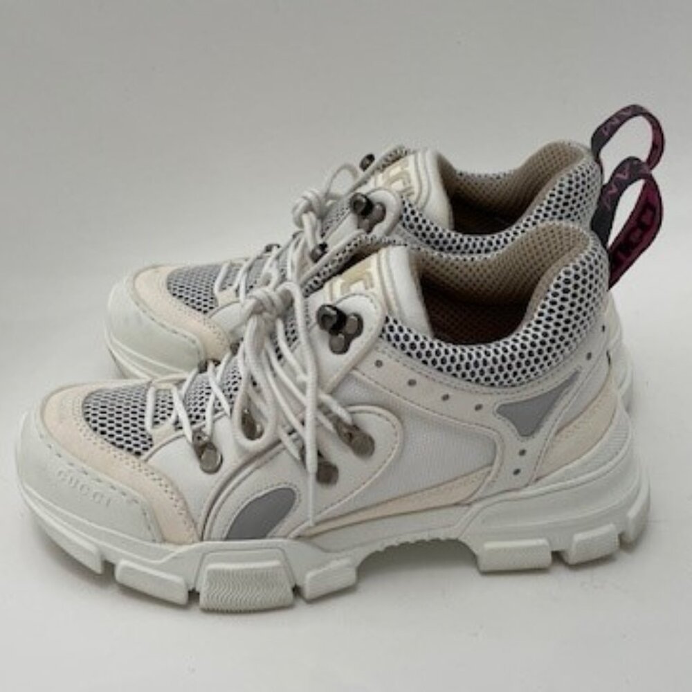 GUCCI chunky flashtrek womens sneakers SZ 38.5 - WHITE -NEW !!!!